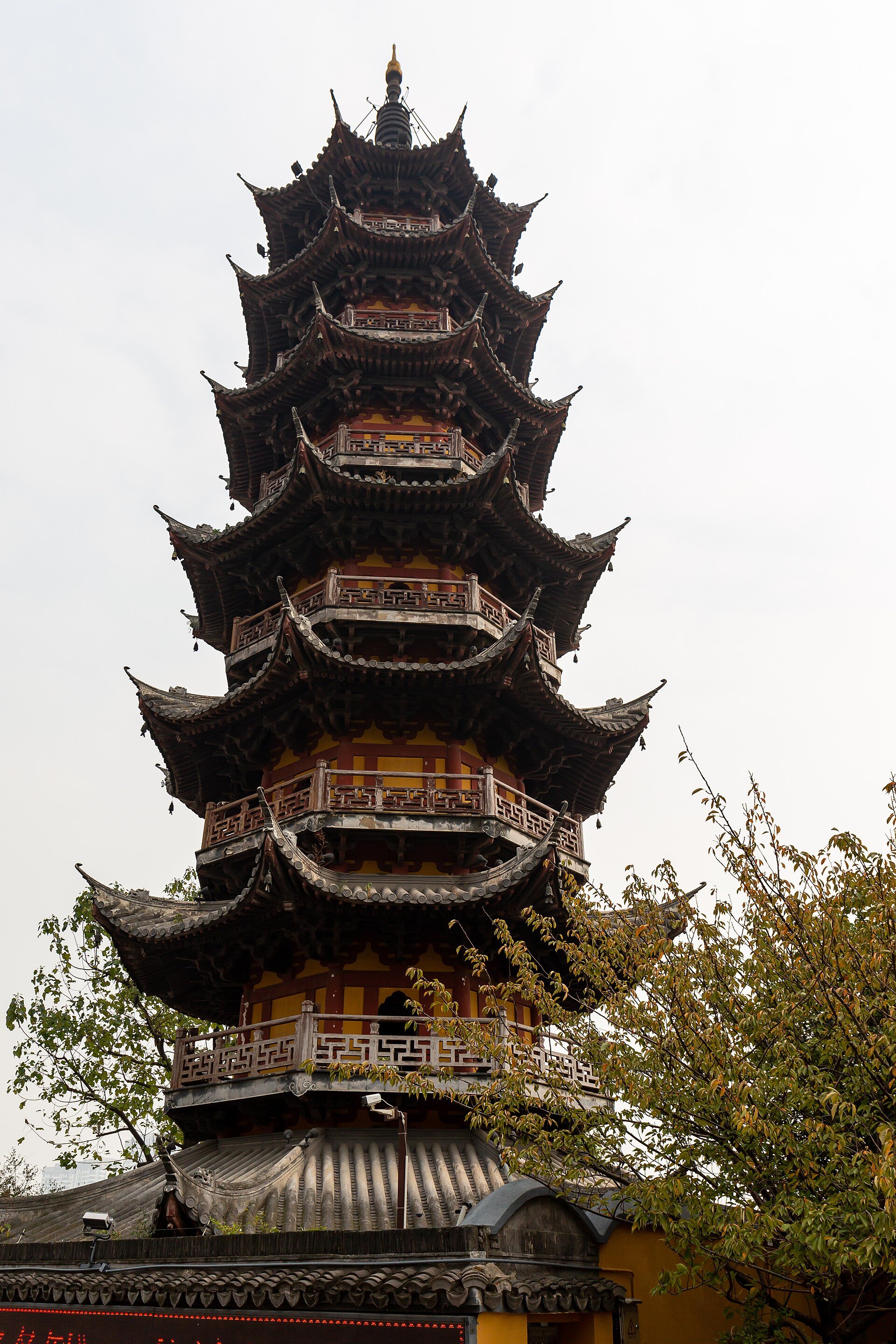 The seven-storey Longhua pagoda with its projecting timber eaves