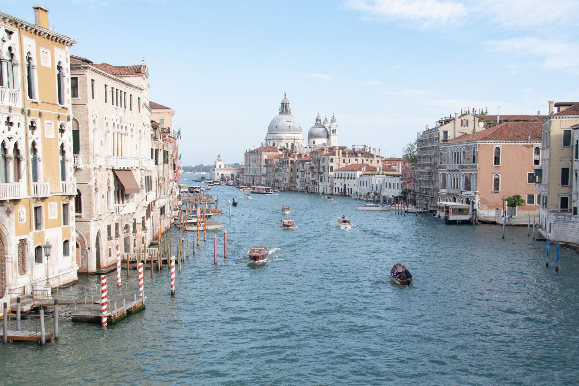 Grand Canal in Venice with historic architecture and gondolas