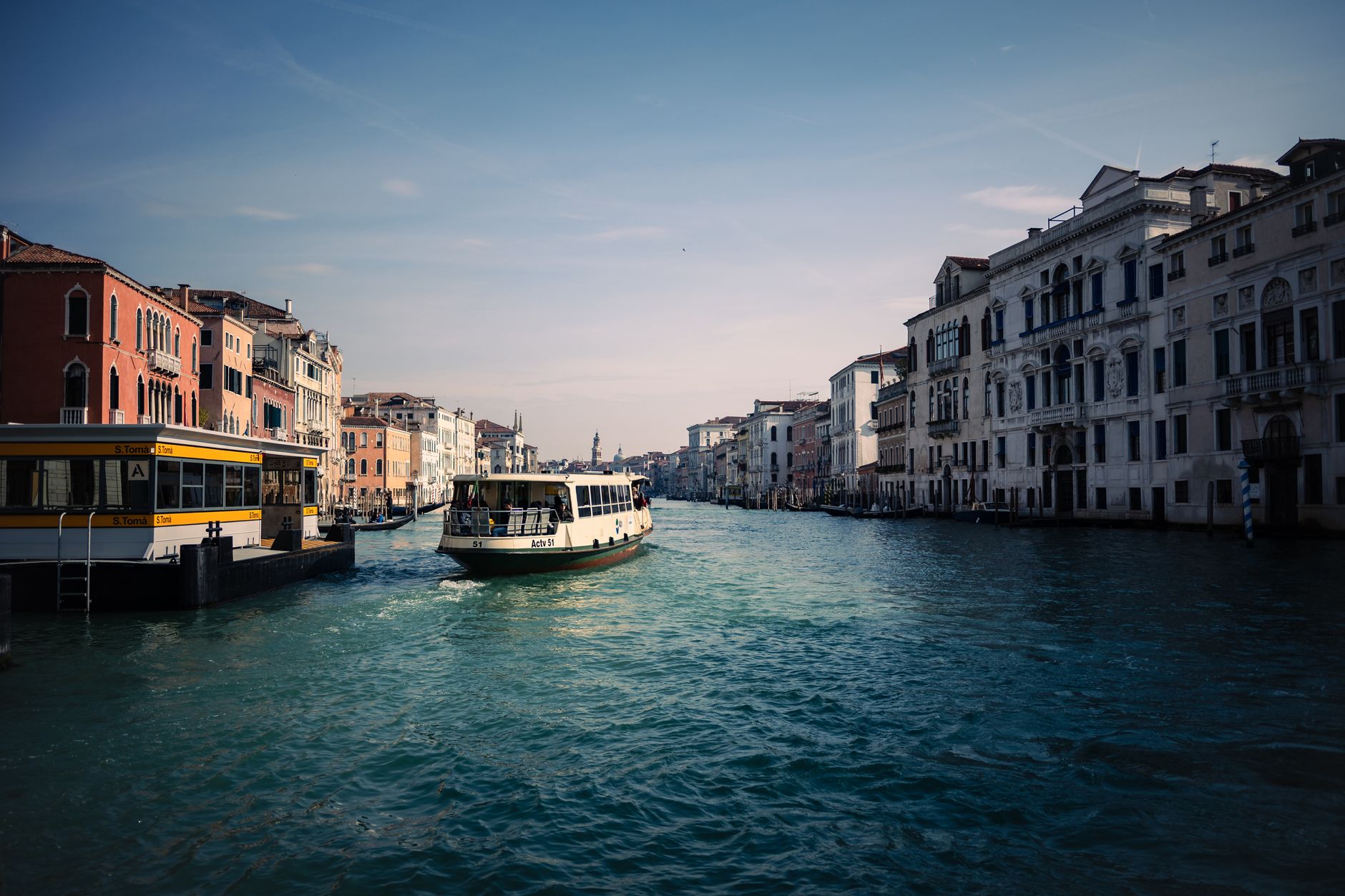 Water bus on the Grand Canal, Venice, Italy